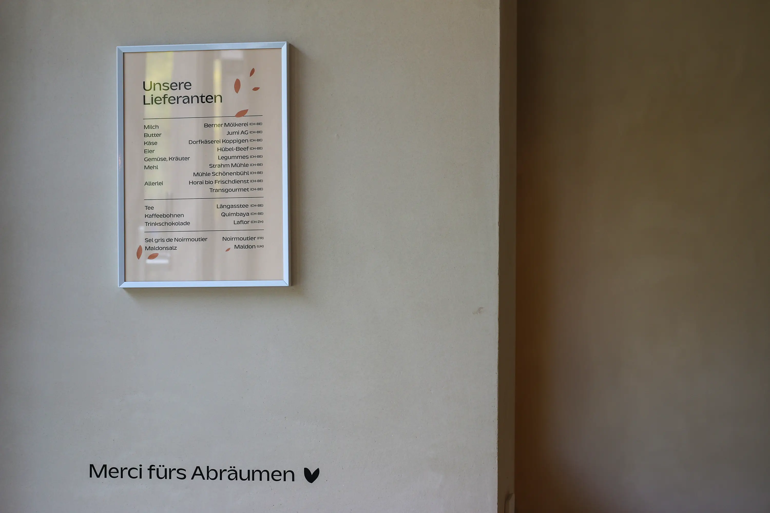 Lieferanten und Innenbeschriftung