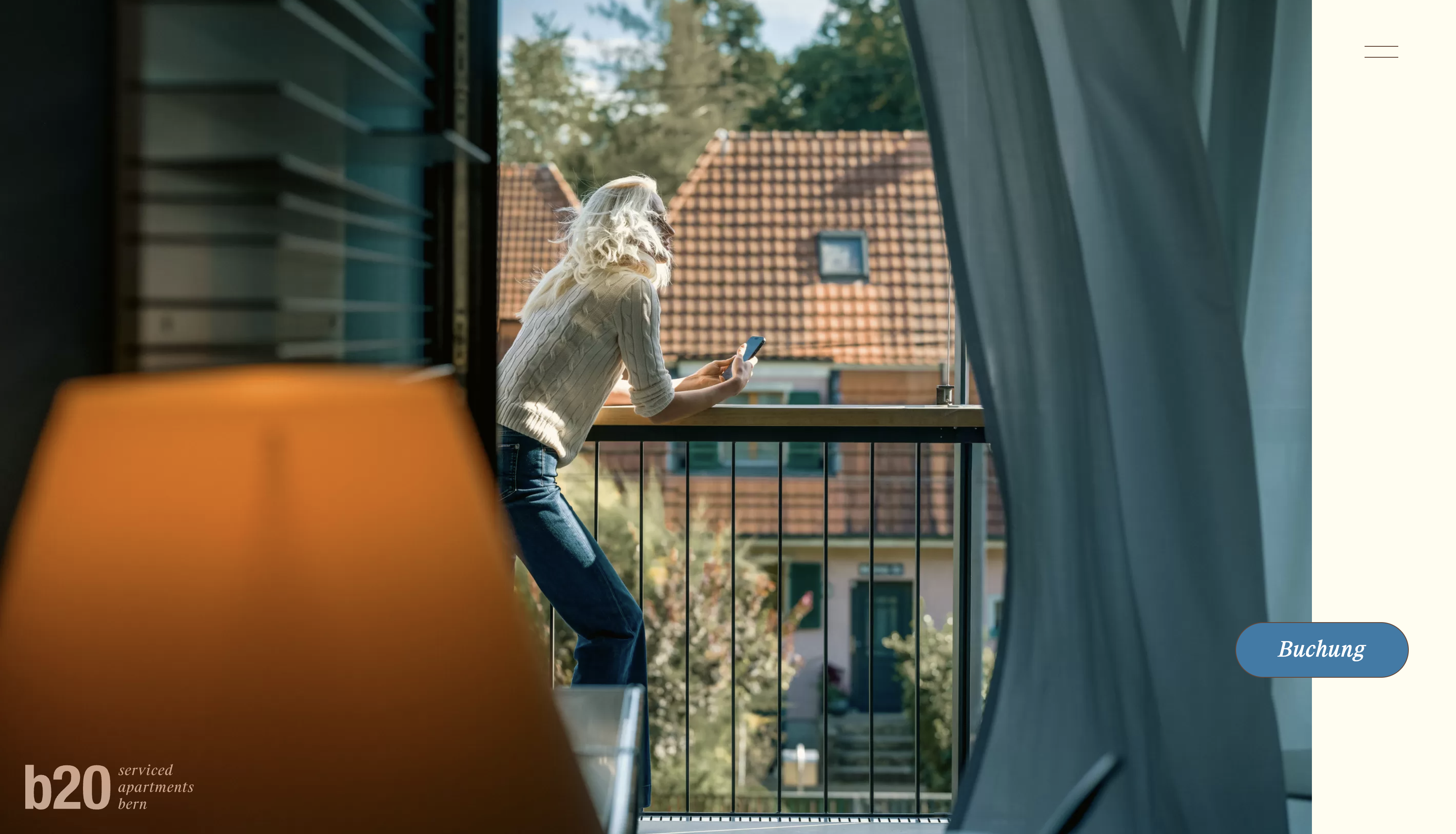b20 serviced apartments bern, Website desktop intro