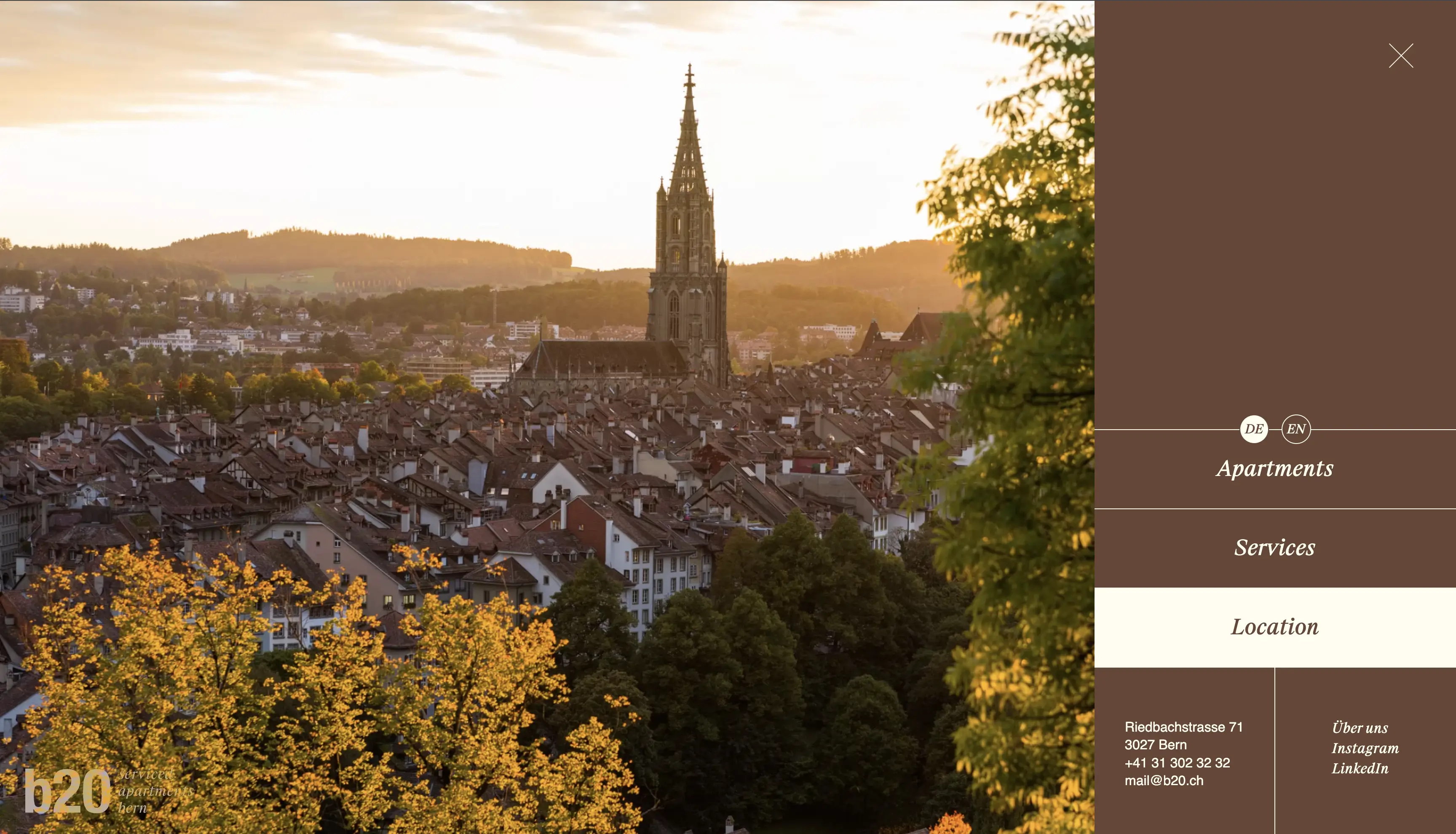 b20 serviced apartments bern, Website Desktop Location, Berner Münster, Altstadt Bern